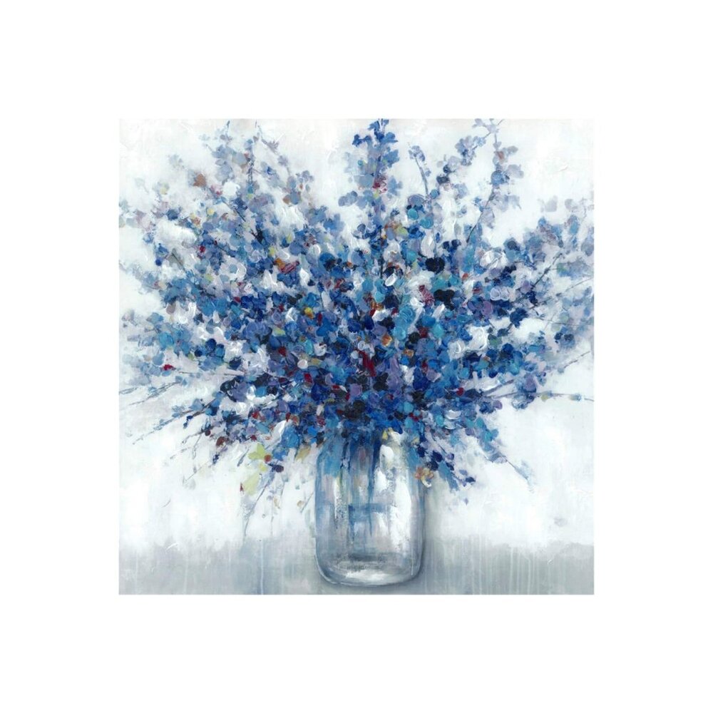 Abstract Bouquet Unframed Canvas Wall Art 16" X 16"